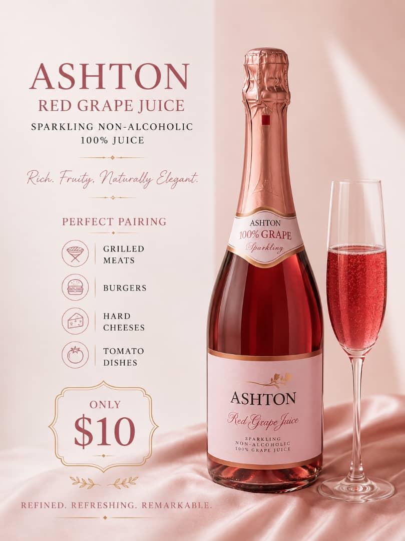 Ashton Red Grape Juice Sparkling 750ml