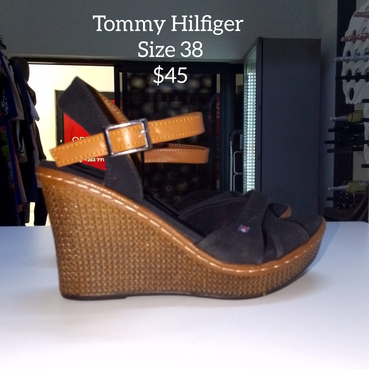 Tommy Hilfiger Wedge Sandals (Size 38)