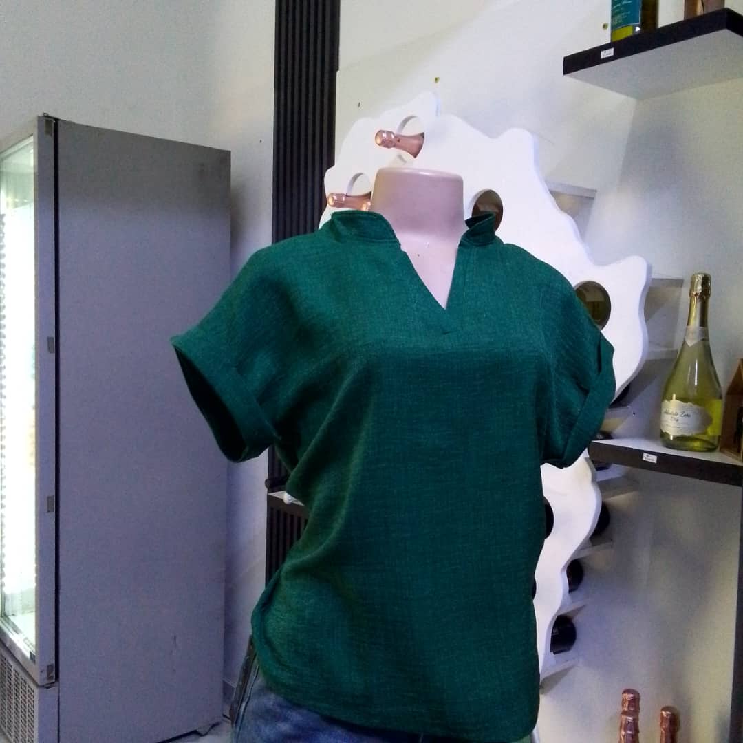 Emerald Green V-Neck Top