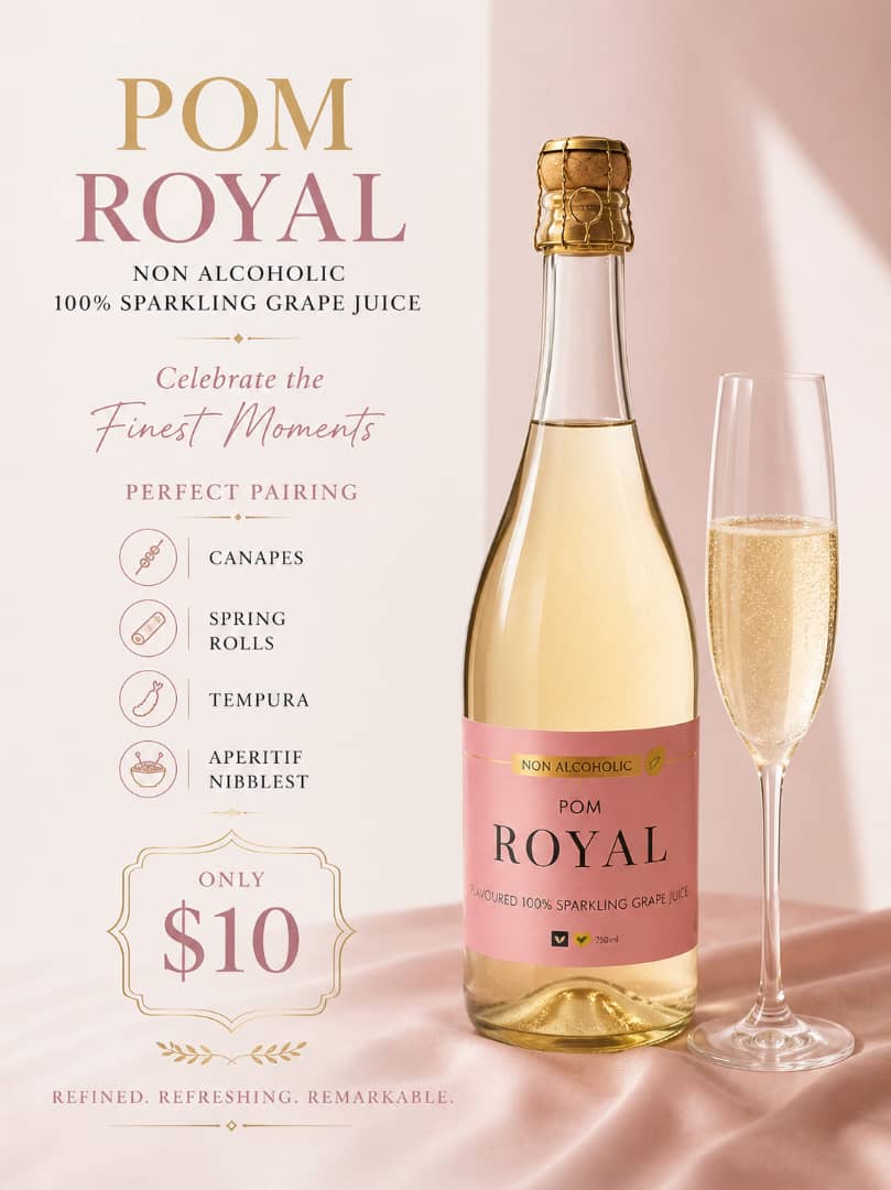 Pom Royal Non-Alcoholic Sparkling Grape Juice